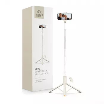 Tech-Protect L09S selfie stick trepied bej