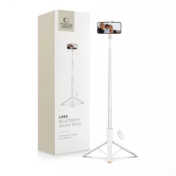 Tech-Protect L09S selfie stick și trepied alb