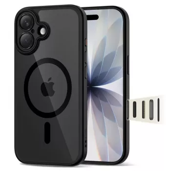 TECH-PROTECT MAGPEAK MAGSAFE CC IPHONE 17 NEGRU/TRANSPARENT