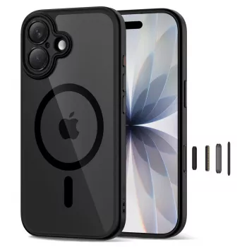 TECH-PROTECT MAGPEAK MAGSAFE CC IPHONE 17 NEGRU/TRANSPARENT