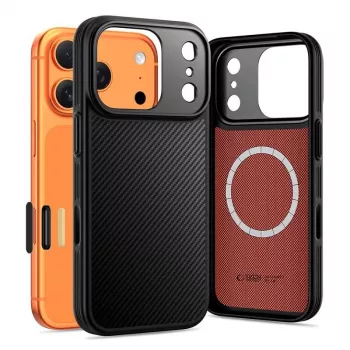Husă TECH-PROTECT KEVLAR ARAMID CC MAGSAFE IPHONE 17 PRO neagră