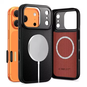 Husă TECH-PROTECT KEVLAR ARAMID CC MAGSAFE IPHONE 17 PRO neagră