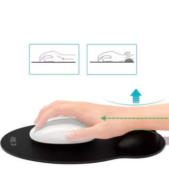 Mouse pad TECH-PROTECT A200 cu suport de încheietură din gel 25 x 22,5 cm negru