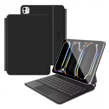 Husă cu tastatură Tech-Protect SC Magnetic pentru iPad Pro 11 inch generația 5/6 2024-2025, neagră