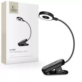 Lampă de lectură cu clemă TECH-PROTECT LL100 neagră