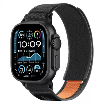 TECH-PROTECT NYLON ELITE Apple Watch 8 / 9 / 10 / 11 / SE / Ultra (44 / 45 / 46 / 49 mm) negru/portocaliu
