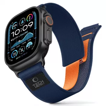 TECH-PROTECT NYLON ELITE APPLE WATCH 8 / 9 / 10 / 11 / SE / ULTRA (44 / 45 / 46 / 49 MM) bleumarin/portocaliu