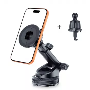 Suport auto universal și magnetic MagSafe TECH-PROTECT N62 2 în 1 pentru bord și grilă, negru