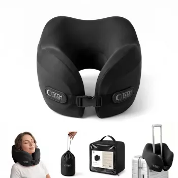 TECH-PROTECT COMFORTREST pernă de gât pentru călătorie neagră