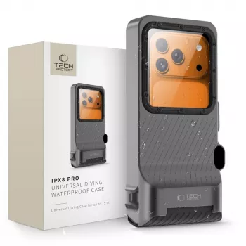 TECH-PROTECT IPX8 PRO husă universală impermeabilă pentru scufundări gri/negru