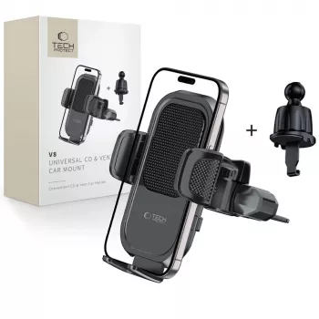 TECH-PROTECT V8 Suport auto universal pentru CD și grilă, negru