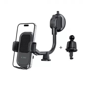 Suport auto universal TECH-PROTECT V8 cu braț lung pentru bord și parbriz, negru