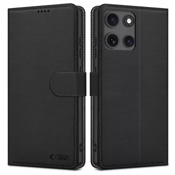 Husă tip portofel Tech-Protect pentru Motorola Moto G15 / G15 Power, neagră mat