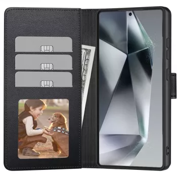 Husă tip portofel Tech-Protect pentru Motorola Moto G15 / G15 Power, neagră mat