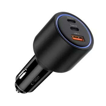 Încărcător auto TECH-PROTECT CC04 cu 3 porturi PD 175W, negru