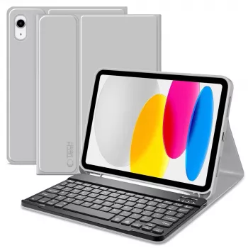 Husă cu pen și tastatură Tech-Protect SC Pen pentru iPad 10.9 inch (generația 10, 2022) / iPad Air 11 inch (M2, 2024) / iPad Pro 11 inch (M4, 2024), gri