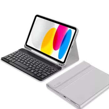 Husă cu pen și tastatură Tech-Protect SC Pen pentru iPad 10.9 inch (generația 10, 2022) / iPad Air 11 inch (M2, 2024) / iPad Pro 11 inch (M4, 2024), gri