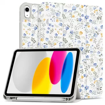 Husă cu loc pentru stylus SC Pen Tech-Protect pentru iPad 10.9 (gen. 10, 2022) / iPad 11 (2025), model floral