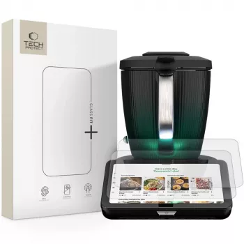 Folie de protecție din sticlă călită Glass Fit+ TECH-PROTECT, set de 2, pentru Vorwerk Thermomix TM7, transparentă