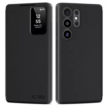 Husă tip portofel Smart Wallet Tech-Protect pentru Samsung Galaxy S25 Ultra, neagră mat