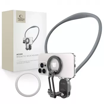 Suport de gât magnetic MagSafe și GoPro și DJI TECH-PROTECT AC200, gri creion