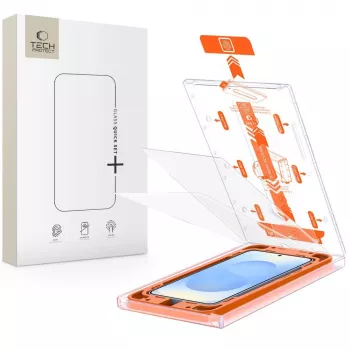 Folie de protecție din sticlă călită Quick Set+ TECH-PROTECT, set de 2, pentru Samsung Galaxy S24+ Plus / S25+ Plus, transparentă