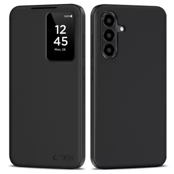 Husă cu portofel Tech-Protect Smart Wallet pentru Samsung Galaxy A56 5G, neagră mat