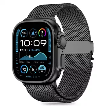 TECH-PROTECT MILANO Bratară tip plasă Milanese din oțel inoxidabil pentru Apple Watch 8 / 9 / 10 / 11 / SE / Ultra (44 / 45 / 46 / 49 mm), neagră
