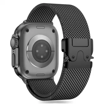 TECH-PROTECT MILANO Bratară tip plasă Milanese din oțel inoxidabil pentru Apple Watch 8 / 9 / 10 / 11 / SE / Ultra (44 / 45 / 46 / 49 mm), neagră