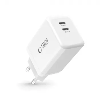TECH-PROTECT NC45W-GAN Încărcător de rețea cu 2 porturi PD 45W, alb