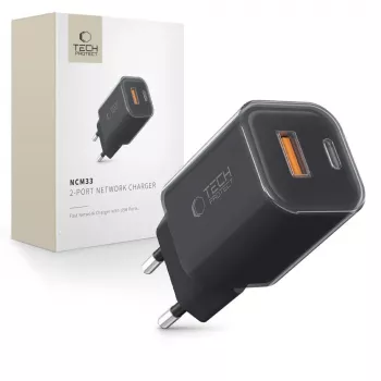 TECH-PROTECT NCM33 Încărcător de rețea cu 2 porturi PD 33W / QC3.0, negru