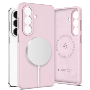Husă MagSafe din silicon Tech-Protect pentru Samsung Galaxy S26 - roz perlat