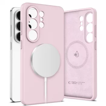 Husă MagSafe din silicon Tech-Protect pentru Samsung Galaxy S26 Ultra roz perlat