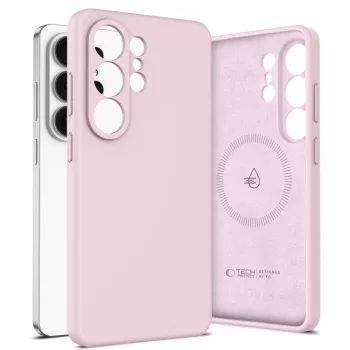 Husă MagSafe din silicon Tech-Protect pentru Samsung Galaxy S26 Ultra roz perlat