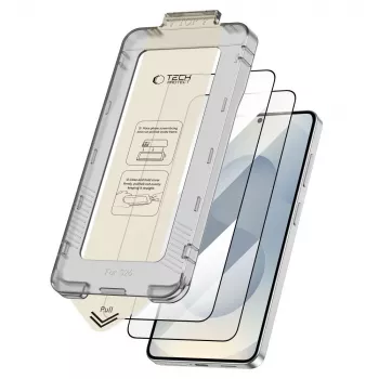 Folie de protecție din sticlă călită TECH-PROTECT Quick Set+ 2 bucăți pentru Samsung Galaxy S26 negru