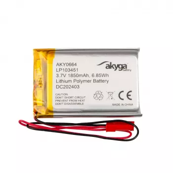 Baterie Li-Po Akyga AKY0664 LP103451 3.7 V 1850 mAh, PCM, JST 2.54 2 pini, 150 mm