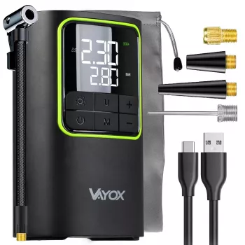VAYOX VA0409 Rechargeable Air Pump 4000mAh Cylinder 19mm Digital Tire Inflator