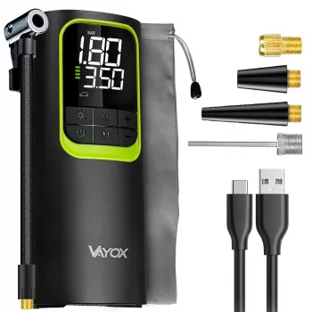 VAYOX VA0410 Rechargeable Air Pump 8000mAh Cylinder 19mm with Power Bank Function