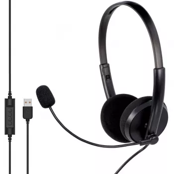 Cască cu microfon MOZOS MTX1091ECO cu fir, on-ear, USB-A
