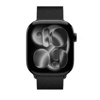 Curea de ceas Crong Milano Steel din oțel inoxidabil Milanese Loop pentru Apple Watch 38/40/41/42 mm (negru)