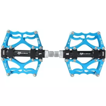 Pedale platformă ROCKBROS JT201012LBL albastre din aliaj de aluminiu, ax Cr-Mo 9/16 inch, rulmenți sigilați, pereche