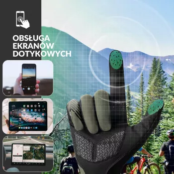 Mănuși de ciclism ROCKBROS cu degete scurte și pernițe gel, M, verde-negru