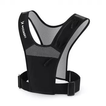 Wozinsky WKDB1 Reflective Running Vest with Pockets - Black