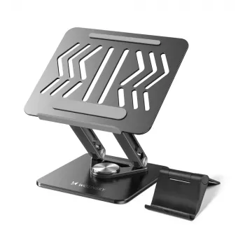 Wozinsky 360° Laptop Stand Black with Phone Holder