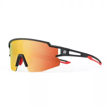 Ochelari de ciclism pentru copii ROCKBROS, polarizați, protecție UV400, ramă neagră, lentile gri