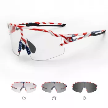 Ochelari de ciclism fotocromatici ROCKBROS cu protecție UV și insert corector - model USA - alb