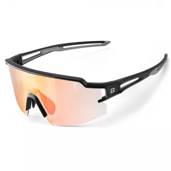 Ochelari de ciclism fotocromatici ROCKBROS cu protecție UV și insert RX - lentile portocalii - ramă neagră