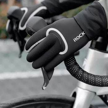 Mănuși de ciclism ROCKBROS cu degete complete impermeabile L/XL negre