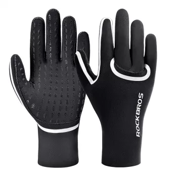 Mănuși de ciclism ROCKBROS cu degete complete impermeabile XXL negre