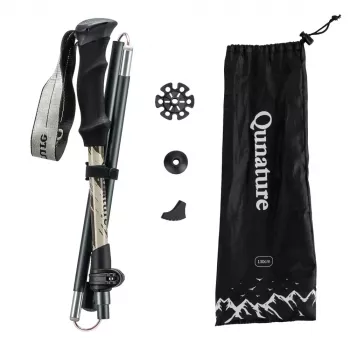 Băț Nordic Walking Qunature din aluminiu 110-130 cm 1 bucată - maro